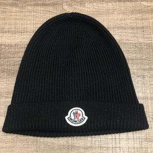 Mens Moncler Logo Patch Beanie